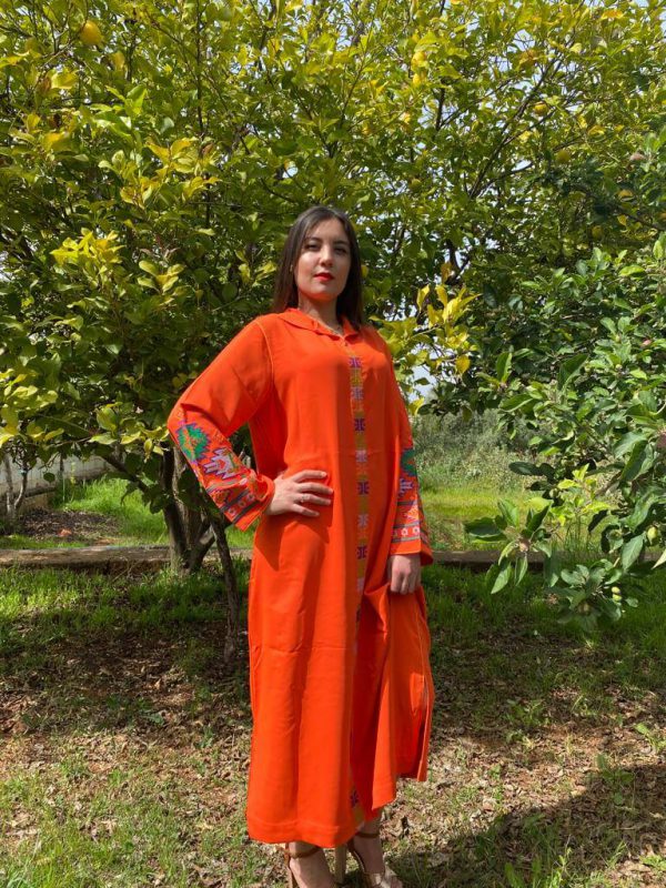 jellaba femme orange