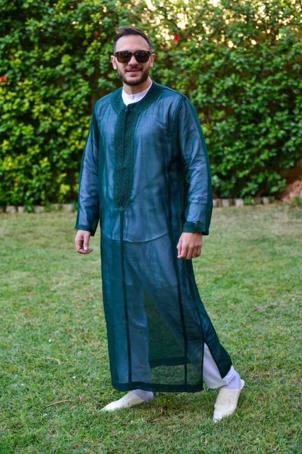 Caftan pour hommes en sousdi vert royal