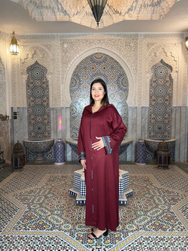 Jellaba Mlifa rouge bordeaux